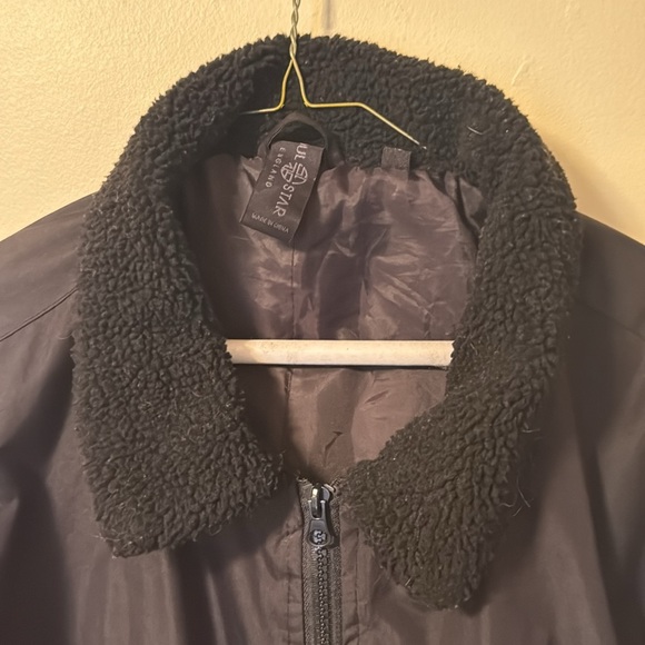 Soul Star England light bomber jacket faux Sherpa collar - Picture 2 of 6